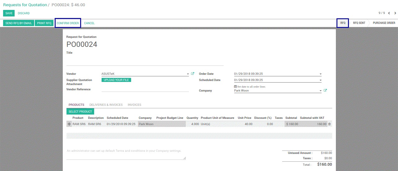 Bloc texte et image Odoo