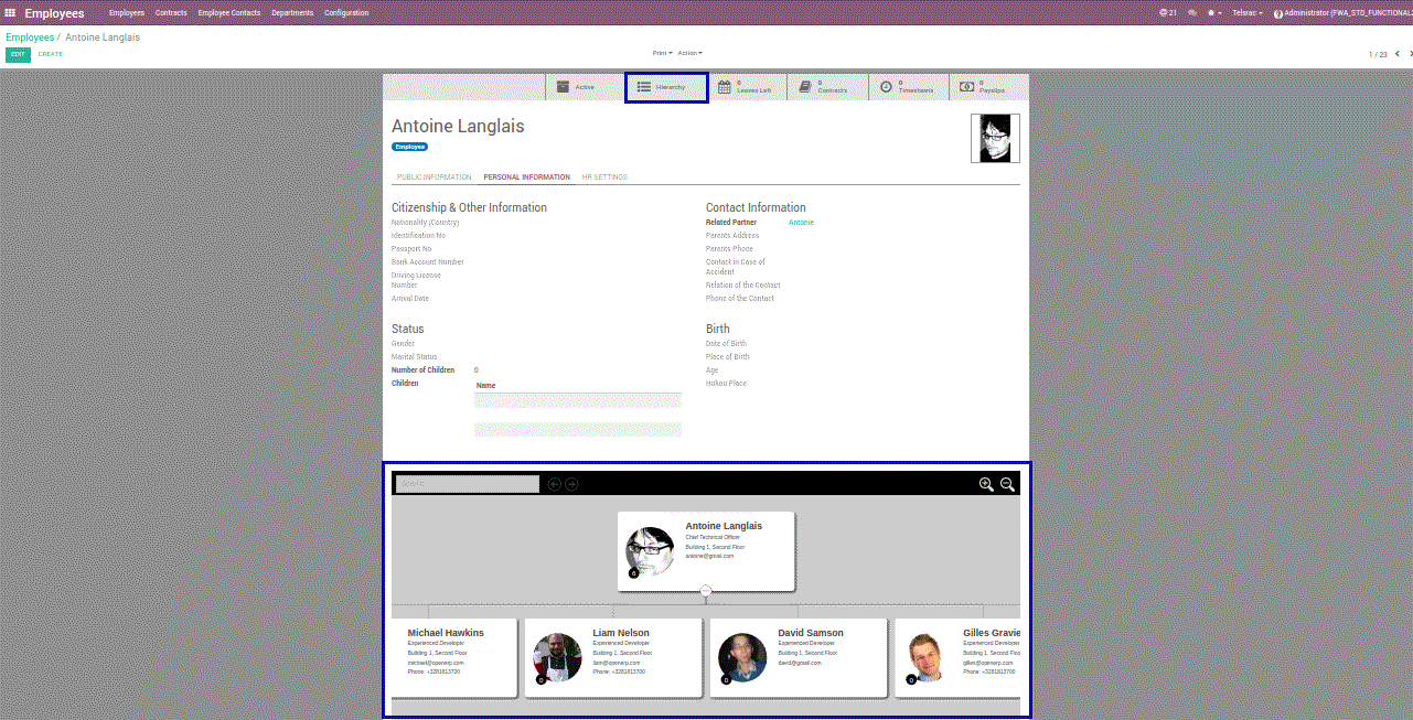 Bloc texte et image Odoo